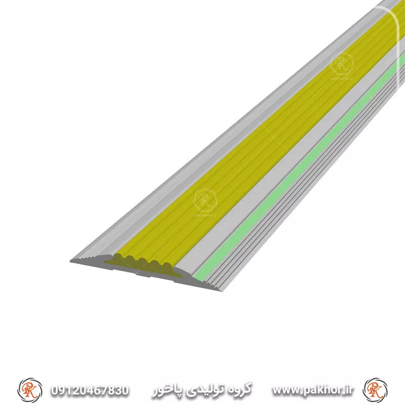 ترمز پله آلومینیومی تک کانال تخت رویه PVC کد S13